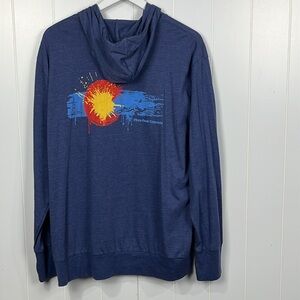 Kastifel Womens Graphic Sweatshirt XL Blue Hoodie “Pikes Peak Colorado” Logo EUC